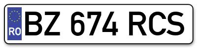 Placuta inmatriculare numar auto  BZ-674-RCS, BZ 674 RCS, BZ674RCS