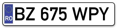 Placuta inmatriculare numar auto  BZ-675-WPY, BZ 675 WPY, BZ675WPY