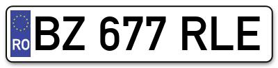 Placuta inmatriculare numar auto  BZ-677-RLE, BZ 677 RLE, BZ677RLE