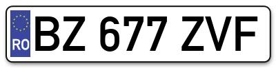 Placuta inmatriculare numar auto  BZ-677-ZVF, BZ 677 ZVF, BZ677ZVF