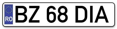 Placuta inmatriculare numar auto  BZ-68-DIA, BZ 68 DIA, BZ68DIA