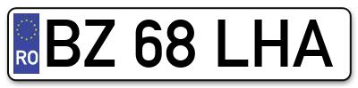 Placuta inmatriculare numar auto  BZ-68-LHA, BZ 68 LHA, BZ68LHA