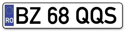 Placuta inmatriculare numar auto  BZ-68-QQS, BZ 68 QQS, BZ68QQS