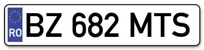 Placuta inmatriculare numar auto  BZ-682-MTS, BZ 682 MTS, BZ682MTS