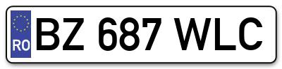 Placuta inmatriculare numar auto  BZ-687-WLC, BZ 687 WLC, BZ687WLC