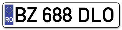 Placuta inmatriculare numar auto  BZ-688-DLO, BZ 688 DLO, BZ688DLO