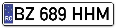 Placuta inmatriculare numar auto  BZ-689-HHM, BZ 689 HHM, BZ689HHM