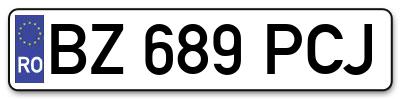 Placuta inmatriculare numar auto  BZ-689-PCJ, BZ 689 PCJ, BZ689PCJ