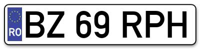 Placuta inmatriculare numar auto  BZ-69-RPH, BZ 69 RPH, BZ69RPH