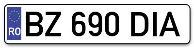 Placuta inmatriculare numar auto  BZ-690-DIA, BZ 690 DIA, BZ690DIA