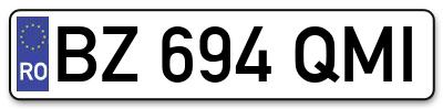 Placuta inmatriculare numar auto  BZ-694-QMI, BZ 694 QMI, BZ694QMI