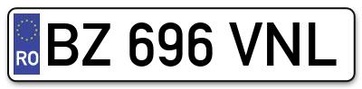 Placuta inmatriculare numar auto  BZ-696-VNL, BZ 696 VNL, BZ696VNL