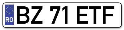 Placuta inmatriculare numar auto  BZ-71-ETF, BZ 71 ETF, BZ71ETF