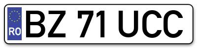 Placuta inmatriculare numar auto  BZ-71-UCC, BZ 71 UCC, BZ71UCC
