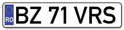 Placuta inmatriculare numar auto  BZ-71-VRS, BZ 71 VRS, BZ71VRS