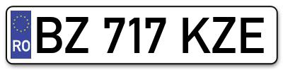 Placuta inmatriculare numar auto  BZ-717-KZE, BZ 717 KZE, BZ717KZE