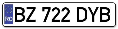 Placuta inmatriculare numar auto  BZ-722-DYB, BZ 722 DYB, BZ722DYB