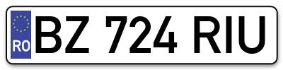 Placuta inmatriculare numar auto  BZ-724-RIU, BZ 724 RIU, BZ724RIU
