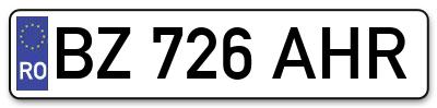 Placuta inmatriculare numar auto  BZ-726-AHR, BZ 726 AHR, BZ726AHR