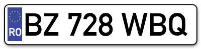 Placuta inmatriculare numar auto  BZ-728-WBQ, BZ 728 WBQ, BZ728WBQ