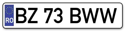 Placuta inmatriculare numar auto  BZ-73-BWW, BZ 73 BWW, BZ73BWW