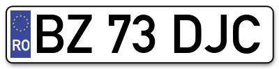 Placuta inmatriculare numar auto  BZ-73-DJC, BZ 73 DJC, BZ73DJC