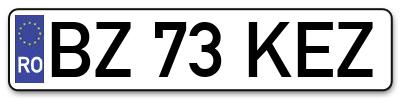 Placuta inmatriculare numar auto  BZ-73-KEZ, BZ 73 KEZ, BZ73KEZ