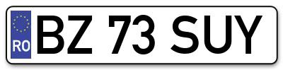 Placuta inmatriculare numar auto  BZ-73-SUY, BZ 73 SUY, BZ73SUY