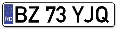 Placuta inmatriculare numar auto  BZ-73-YJQ, BZ 73 YJQ, BZ73YJQ