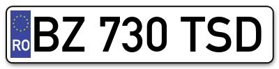Placuta inmatriculare numar auto  BZ-730-TSD, BZ 730 TSD, BZ730TSD
