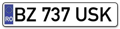 Placuta inmatriculare numar auto  BZ-737-USK, BZ 737 USK, BZ737USK