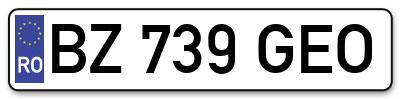Placuta inmatriculare numar auto  BZ-739-GEO, BZ 739 GEO, BZ739GEO