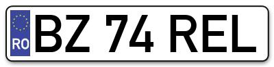 Placuta inmatriculare numar auto  BZ-74-REL, BZ 74 REL, BZ74REL
