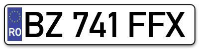 Placuta inmatriculare numar auto  BZ-741-FFX, BZ 741 FFX, BZ741FFX