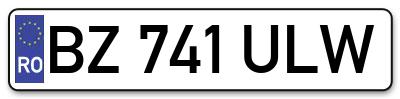 Placuta inmatriculare numar auto  BZ-741-ULW, BZ 741 ULW, BZ741ULW