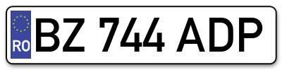Placuta inmatriculare numar auto  BZ-744-ADP, BZ 744 ADP, BZ744ADP