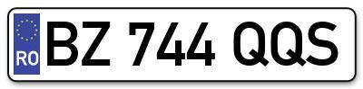 Placuta inmatriculare numar auto  BZ-744-QQS, BZ 744 QQS, BZ744QQS