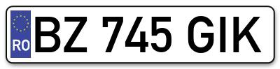 Placuta inmatriculare numar auto  BZ-745-GIK, BZ 745 GIK, BZ745GIK