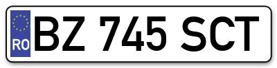 Placuta inmatriculare numar auto  BZ-745-SCT, BZ 745 SCT, BZ745SCT