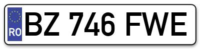 Placuta inmatriculare numar auto  BZ-746-FWE, BZ 746 FWE, BZ746FWE