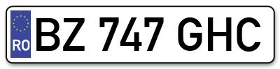 Placuta inmatriculare numar auto  BZ-747-GHC, BZ 747 GHC, BZ747GHC