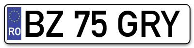 Placuta inmatriculare numar auto  BZ-75-GRY, BZ 75 GRY, BZ75GRY