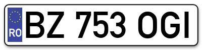 Placuta inmatriculare numar auto  BZ-753-OGI, BZ 753 OGI, BZ753OGI