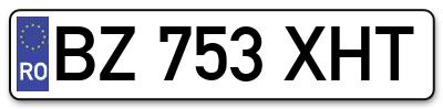 Placuta inmatriculare numar auto  BZ-753-XHT, BZ 753 XHT, BZ753XHT