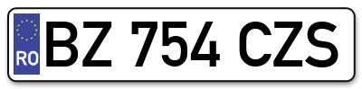 Placuta inmatriculare numar auto  BZ-754-CZS, BZ 754 CZS, BZ754CZS