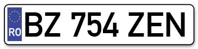 Placuta inmatriculare numar auto  BZ-754-ZEN, BZ 754 ZEN, BZ754ZEN