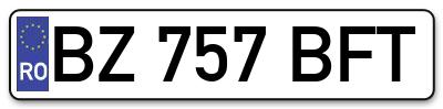 Placuta inmatriculare numar auto  BZ-757-BFT, BZ 757 BFT, BZ757BFT