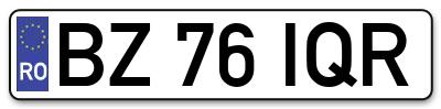 Placuta inmatriculare numar auto  BZ-76-IQR, BZ 76 IQR, BZ76IQR