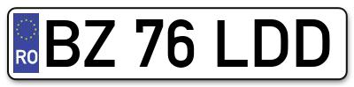 Placuta inmatriculare numar auto  BZ-76-LDD, BZ 76 LDD, BZ76LDD