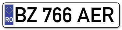 Placuta inmatriculare numar auto  BZ-766-AER, BZ 766 AER, BZ766AER